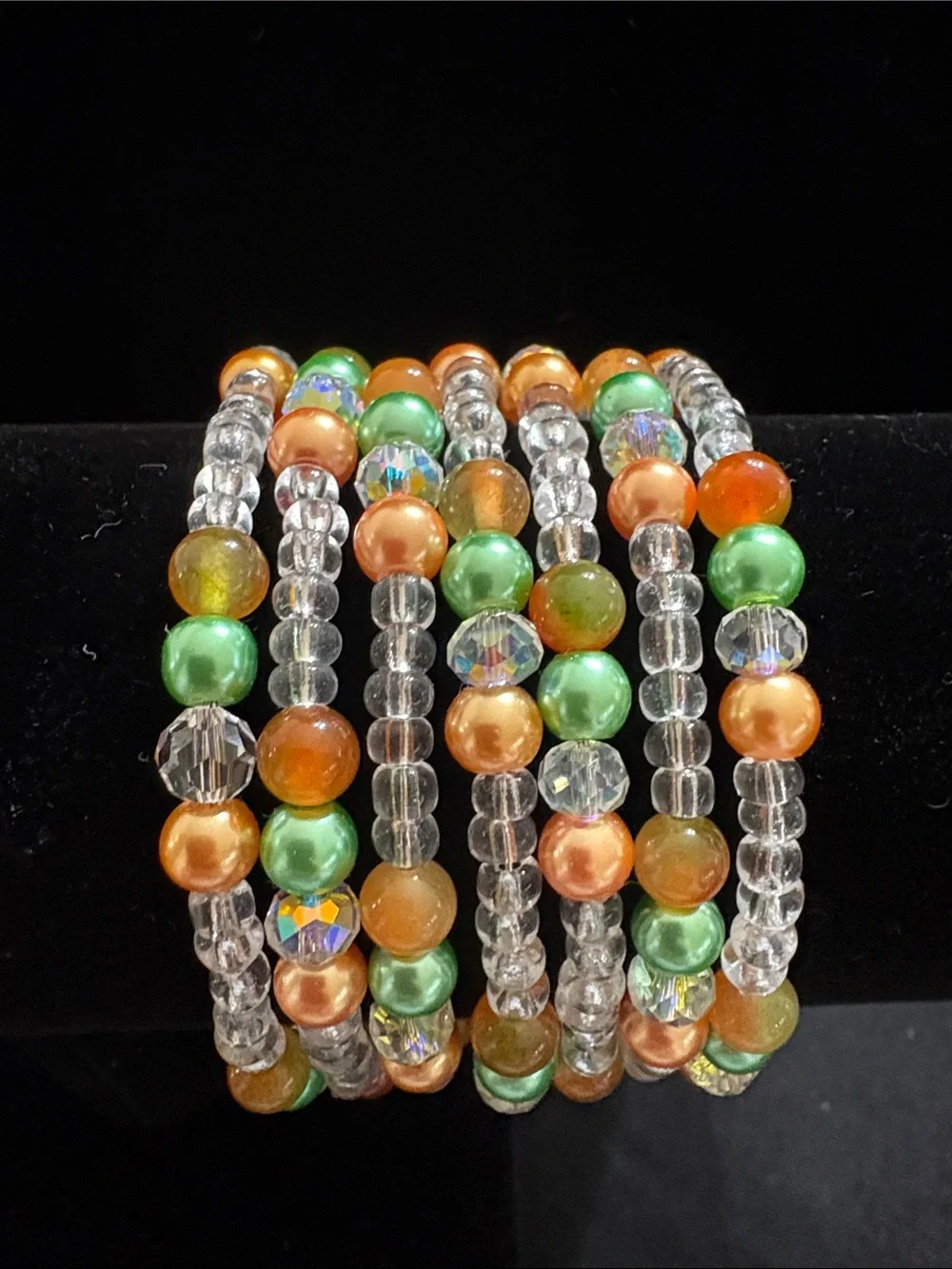 Green & Orange Beaded Bracelet - Women Jewelry